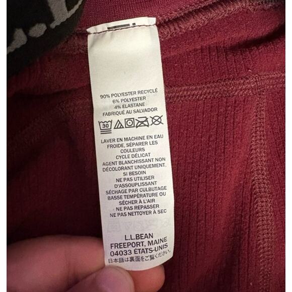 L.L. Bean Burgundy heavyweight base layer pants Sz L - Picture 4 of 5